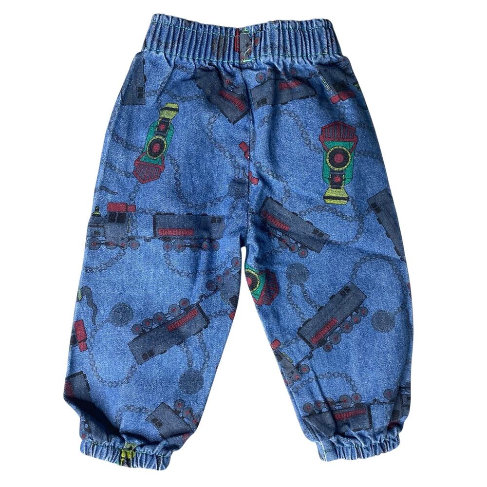 Vintage 90s Denim Train Colorblock Jeans Size 12m Unisex